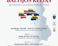 Baltijos kelias. Trijų Baltijos valstybių vėliavų instaliacija Palangoje ir Šventojoje